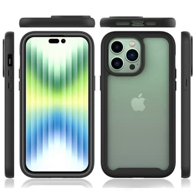 SKALO iPhone 14 Pro Max Shockproof Clear Hybrid Skal - Svart