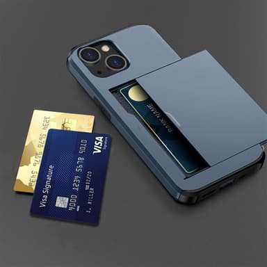SKALO iPhone 14 Armor Skal Korthållare - Blå