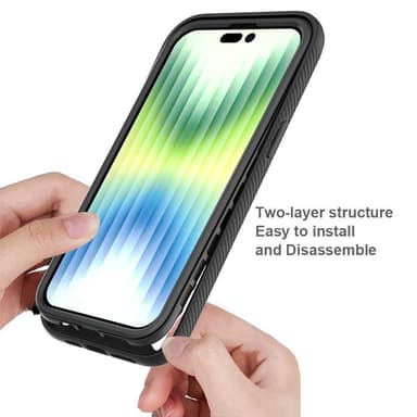 SKALO iPhone 14 Plus Shockproof Clear Hybrid Skal - Svart