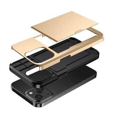 SKALO iPhone 14 Armor Skal Korthållare - Guld