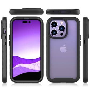 SKALO iPhone 14 Pro Shockproof Clear Hybrid Skal - Svart