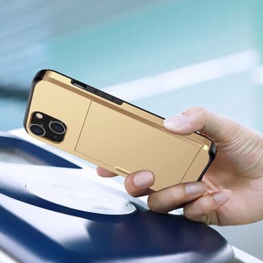 SKALO iPhone 14 Armor Skal Korthållare - Guld