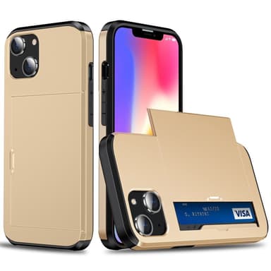 SKALO iPhone 14 Armor Skal Korthållare - Guld