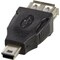 DELTACO USB-adapter Typ A ho - Typ Mini-B ha, svart (USB-72)