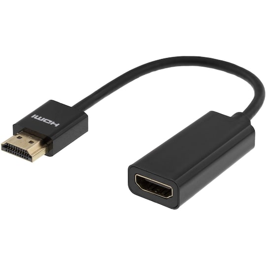 DELTACO tunn HDMI-kabel, 19-pin ha-19-pin ho, 10cm, svart (HDMI-1088)