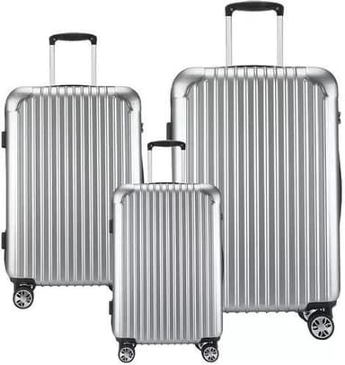 Resväskor i set, 3 storlekar, Silver