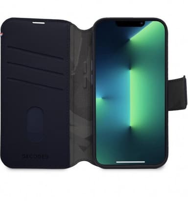 Decoded iPhone 14 Pro Fodral Leather Detachable Wallet Navy