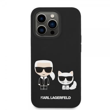 Karl Lagerfeld iPhone 14 Pro Max Skal Liquid Silicone Karl & Choupette MagSafe Svart