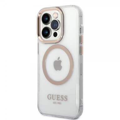 Guess iPhone 14 Pro Max Skal Transparent MagSafe Guld Transparent