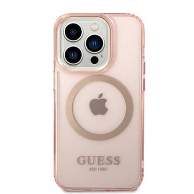 Guess iPhone 14 Pro Max Skal Translucent MagSafe Rosa
