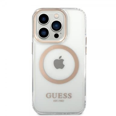 Guess iPhone 14 Pro Max Skal Transparent MagSafe Guld Transparent