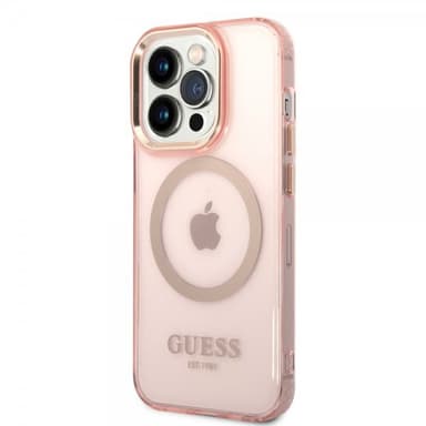 Guess iPhone 14 Pro Max Skal Translucent MagSafe Rosa