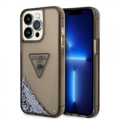 Guess iPhone 14 Pro Max Skal Liquid Glitter Translucent Svart
