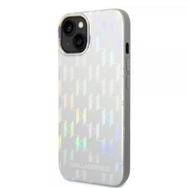Karl Lagerfeld iPhone 14 Skal Monogram Iridescent Silver