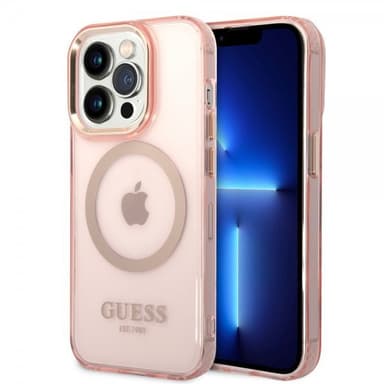 Guess iPhone 14 Pro Max Skal Translucent MagSafe Rosa