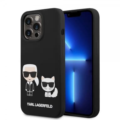 Karl Lagerfeld iPhone 14 Pro Max Skal Liquid Silicone Karl & Choupette MagSafe Svart