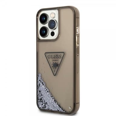 Guess iPhone 14 Pro Max Skal Liquid Glitter Translucent Svart