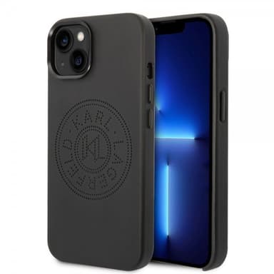 Karl Lagerfeld iPhone 14 Skal Logo Perforerad Svart