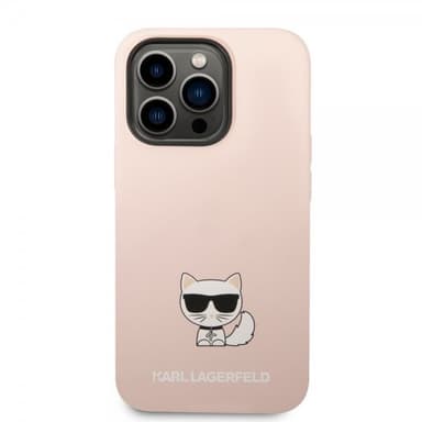 Karl Lagerfeld iPhone 14 Pro Skal Liquid Silicone Choupette Rosa