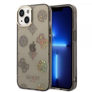 Guess iPhone 14 Skal Peony Glitter Svart