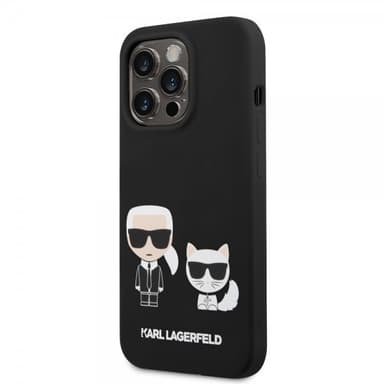 Karl Lagerfeld iPhone 14 Pro Max Skal Liquid Silicone Karl & Choupette MagSafe Svart