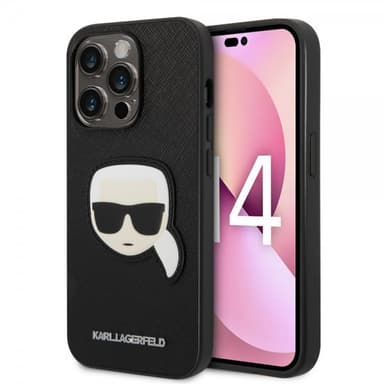 Karl Lagerfeld iPhone 14 Pro Skal Saffiano Karl Svart