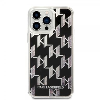 Karl Lagerfeld iPhone 14 Pro Max Skal Liquid Glitter Monogram Svart