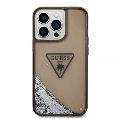 Guess iPhone 14 Pro Max Skal Liquid Glitter Translucent Svart