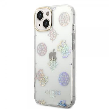 Guess iPhone 14 Skal Peony Glitter Vit