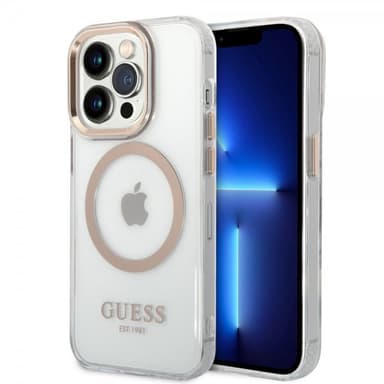 Guess iPhone 14 Pro Max Skal Transparent MagSafe Guld Transparent