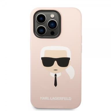 Karl Lagerfeld iPhone 14 Pro Skal Liquid Silicone Karl MagSafe Rosa