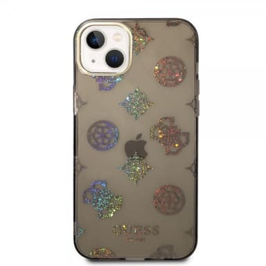 Guess iPhone 14 Plus Skal Peony Glitter Svart