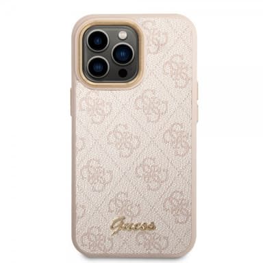 Guess iPhone 14 Pro Skal 4G Logo Rosa