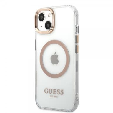 Guess iPhone 13 Skal Transparent MagSafe Guld Transparent