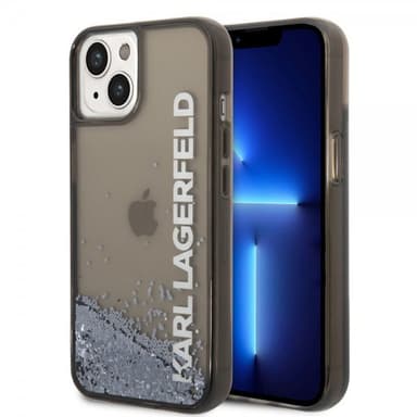 Karl Lagerfeld iPhone 14 Skal Liquid Glitter Translucent Svart