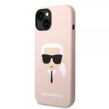 Karl Lagerfeld iPhone 14 Skal Liquid Silicone Karl MagSafe Rosa