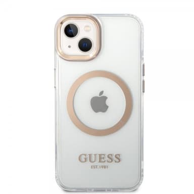 Guess iPhone 14 Plus Skal Transparent MagSafe Guld Transparent