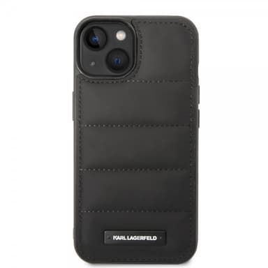 Karl Lagerfeld iPhone 14 Plus Skal Quilted Nylon Puffy Case Logo Plate Svart