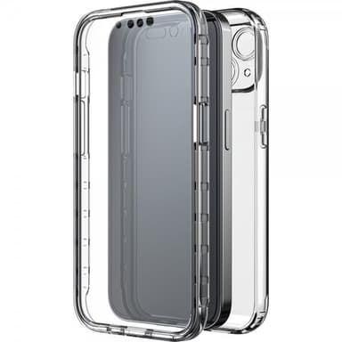 Black Rock iPhone 14 Skal 360° Real Glass Case Svart Klar
