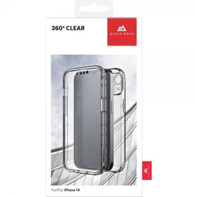 Black Rock iPhone 14 Skal 360° Real Glass Case Svart Klar