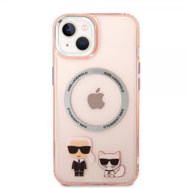 Karl Lagerfeld iPhone 14 Plus Skal Karl & Choupette MagSafe Rosa