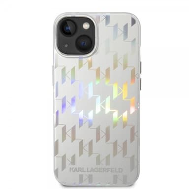 Karl Lagerfeld iPhone 14 Skal Monogram Iridescent Silver