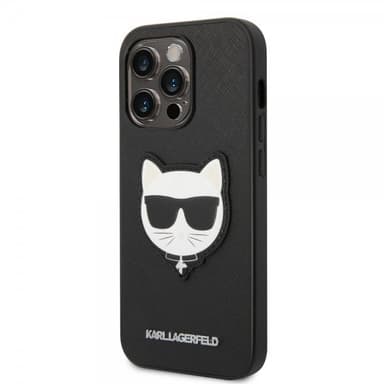Karl Lagerfeld iPhone 14 Pro Skal Saffiano Choupette Svart