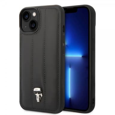 Karl Lagerfeld iPhone 14 Plus Skal Quilted Nylon Puffy Case Ikonik Pin Svart