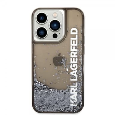 Karl Lagerfeld iPhone 14 Pro Max Skal Liquid Glitter Translucent Svart