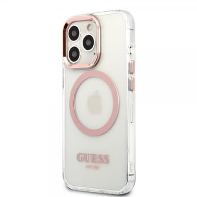 Guess iPhone 13 Pro Skal Transparent MagSafe Rosa Transparent
