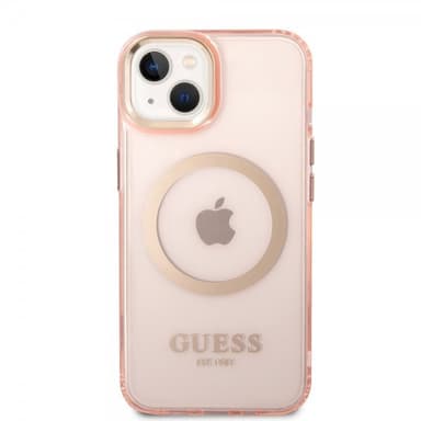 Guess iPhone 14 Plus Skal Translucent MagSafe Rosa