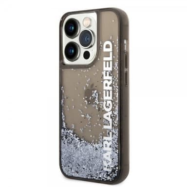 Karl Lagerfeld iPhone 14 Pro Skal Liquid Glitter Translucent Svart