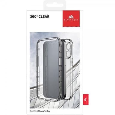 Black Rock iPhone 14 Pro Max Skal 360° Real Glass Case Svart Klar