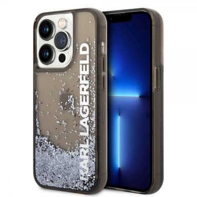 Karl Lagerfeld iPhone 14 Pro Skal Liquid Glitter Translucent Svart